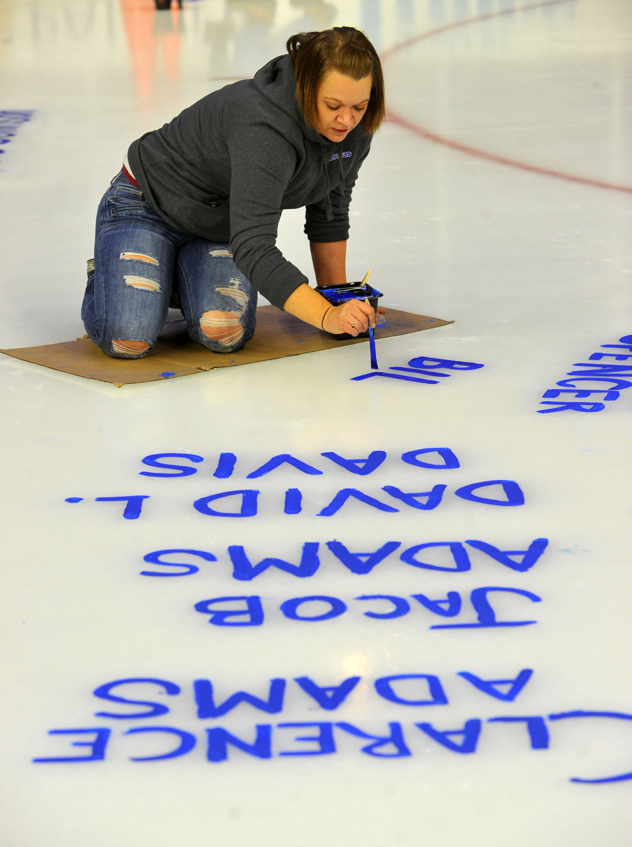 Salute To Military ice painting at the TaxSlayer Center
